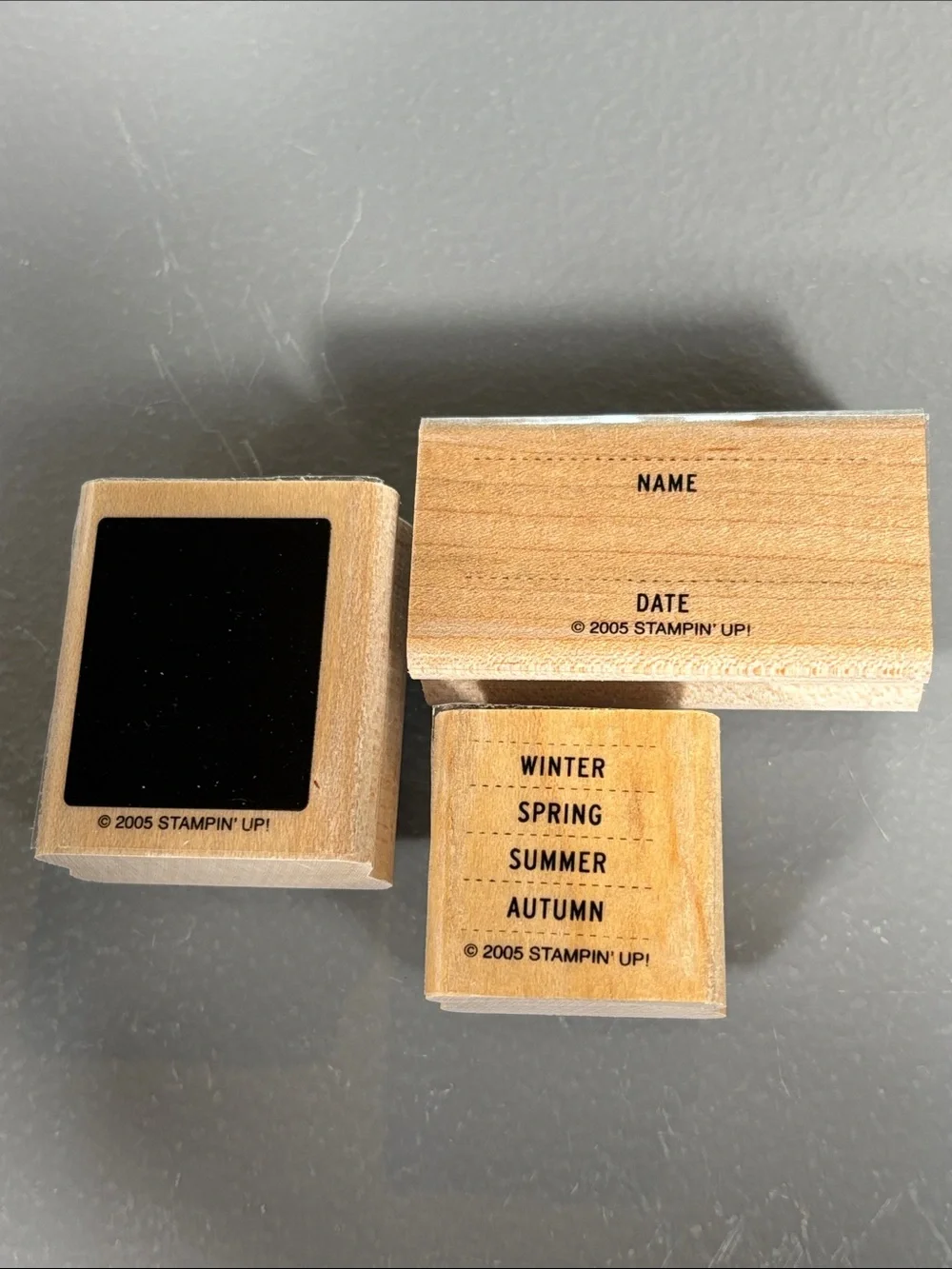 Stampin’ Up! It’s a Date 2005 Set of 6 Wood Mount Rubber Stamps Retired